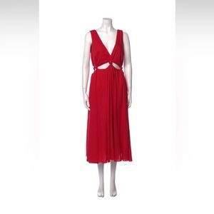 Farm Rio Red plunge neck dress